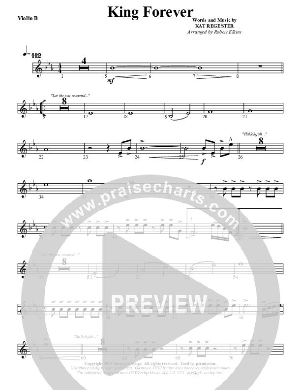 King Forever Violin 2 (G3 Worship)