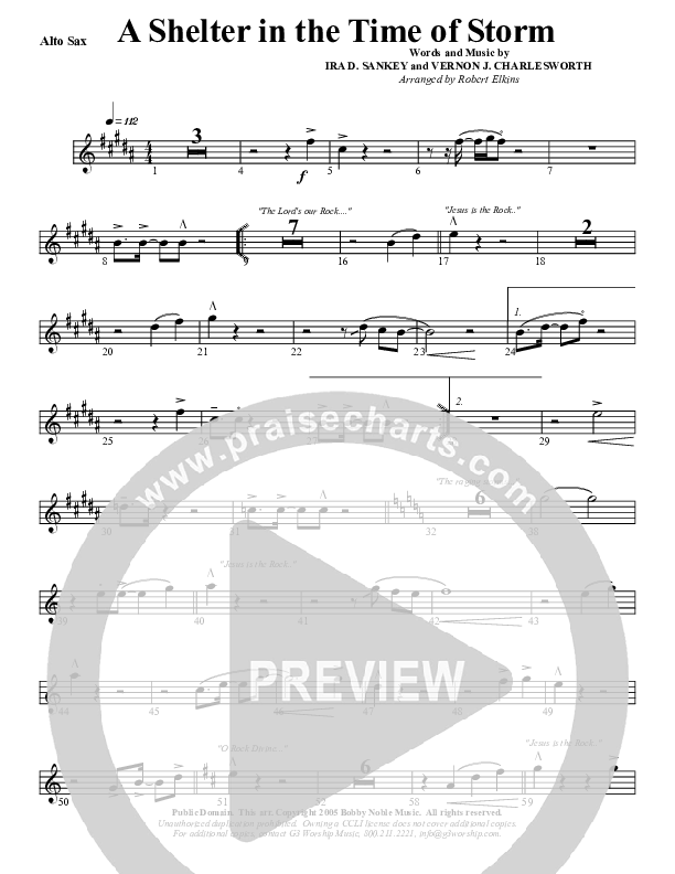 Shelter In The Time Of Storm Alto Sax (G3 Worship)