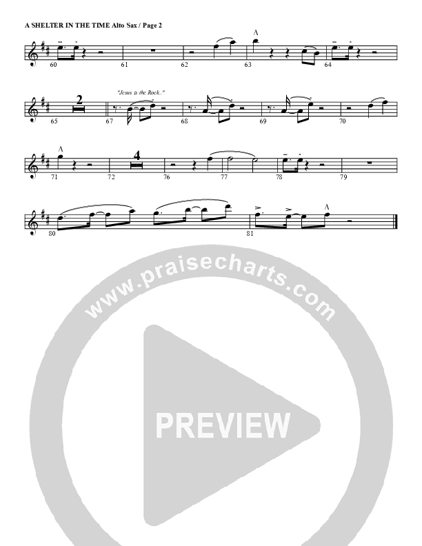 Shelter In The Time Of Storm Alto Sax (G3 Worship)