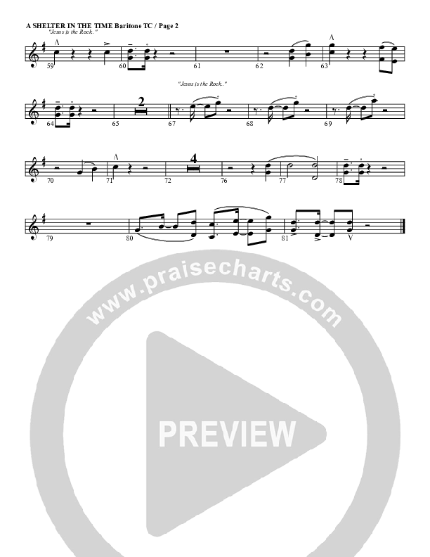 Shelter In The Time Of Storm Baritone TC (G3 Worship)