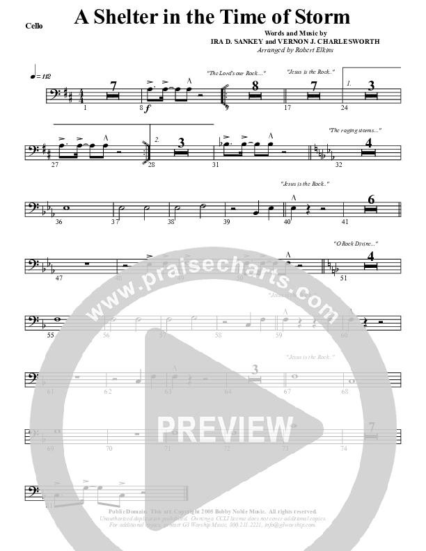 Shelter In The Time Of Storm Cello (G3 Worship)