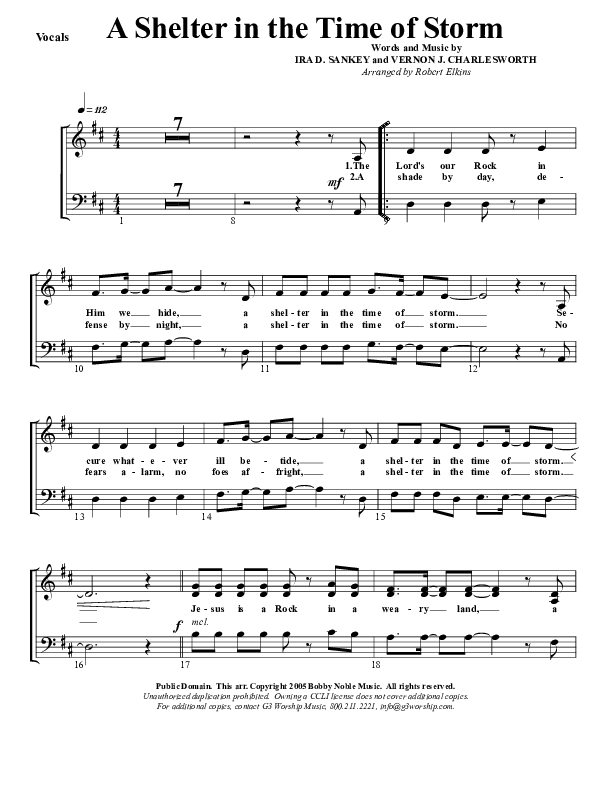 Shelter In The Time Of Storm Choir Sheet (G3 Worship)