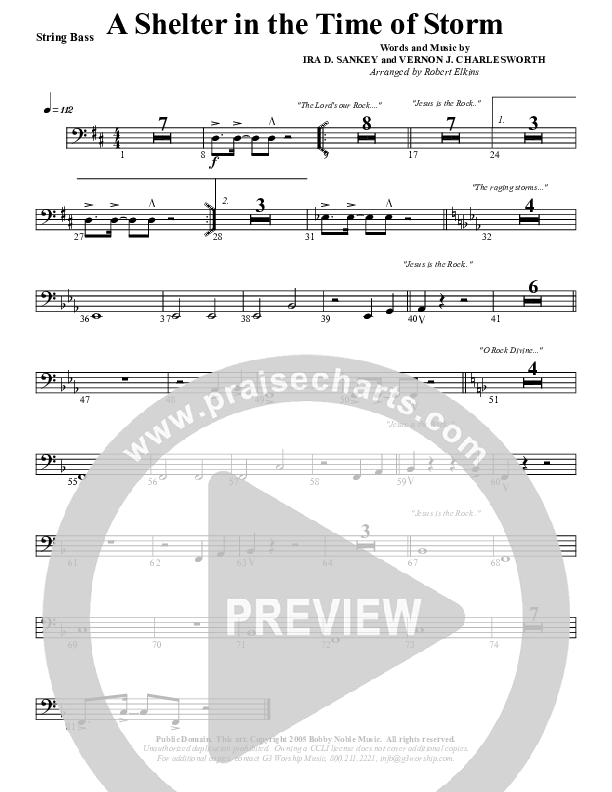 Shelter In The Time Of Storm Double Bass (G3 Worship)