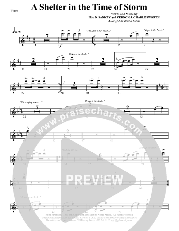 Shelter In The Time Of Storm Flute (G3 Worship)