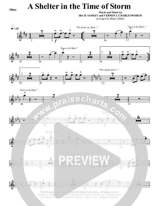 Shelter In The Time Of Storm Oboe (G3 Worship)