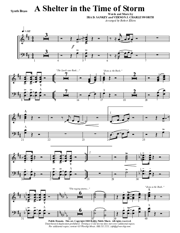 Shelter In The Time Of Storm Synth Brass (G3 Worship)