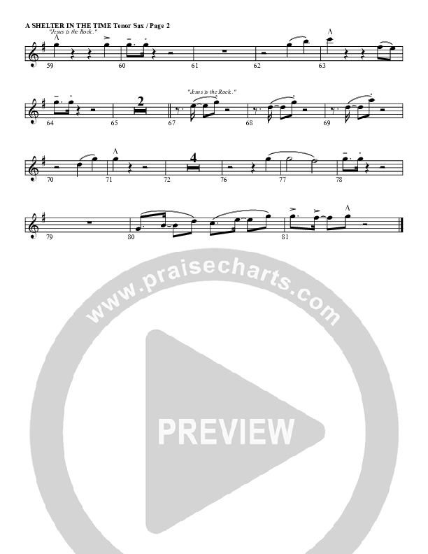 Shelter In The Time Of Storm Tenor Sax 2 (G3 Worship)
