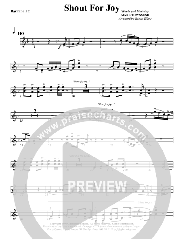 Shout For Joy Baritone TC (G3 Worship)