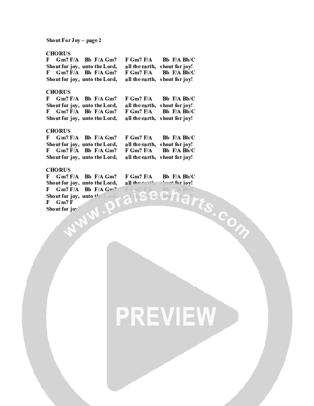 Shout For Joy Chords & Lyrics (G3 Worship)