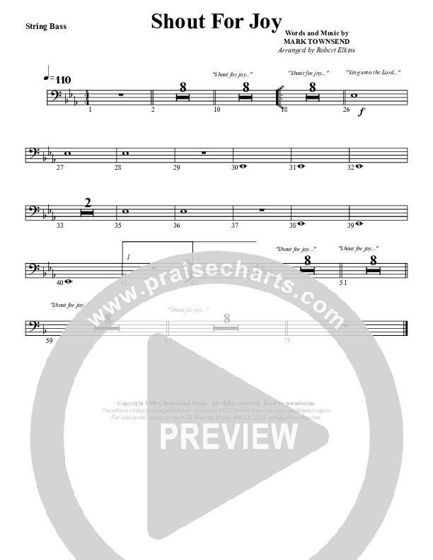 Shout For Joy Double Bass (G3 Worship)