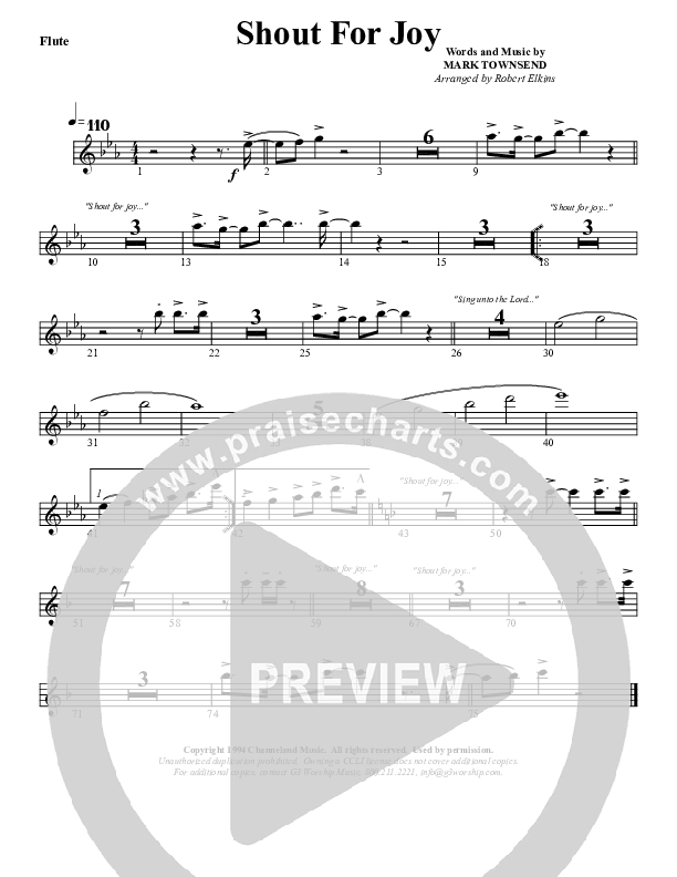 Shout For Joy Flute (G3 Worship)