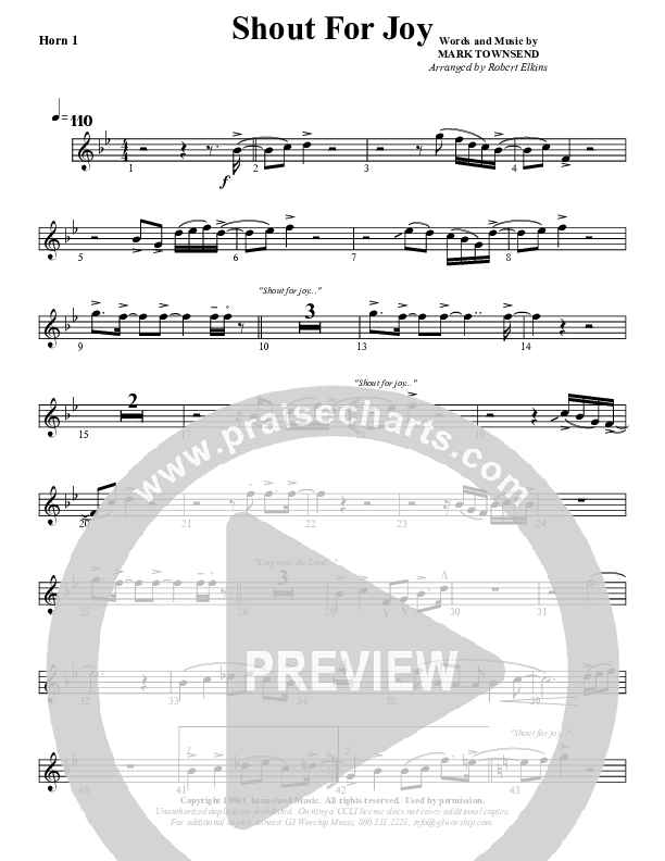 Shout For Joy French Horn 1 (G3 Worship)