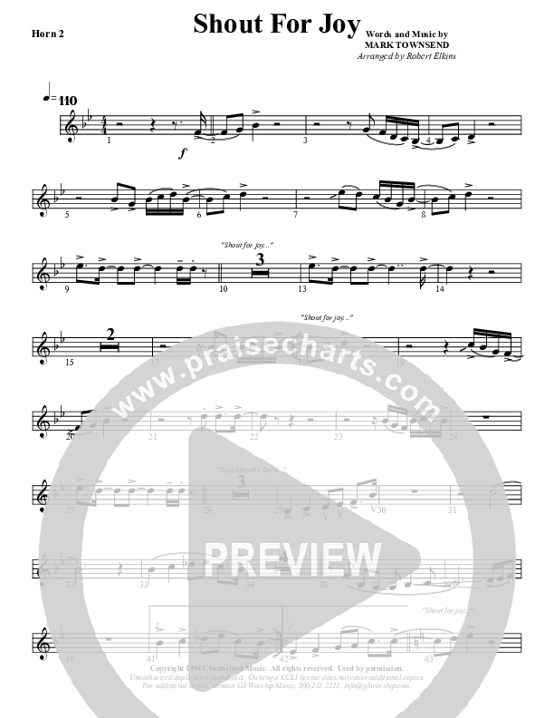 Shout For Joy French Horn 2 (G3 Worship)