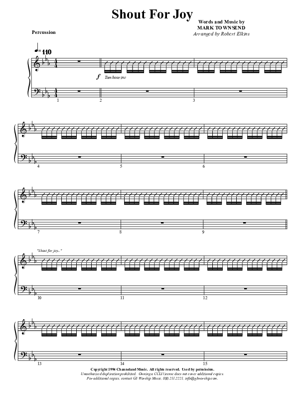 Shout For Joy Percussion (G3 Worship)