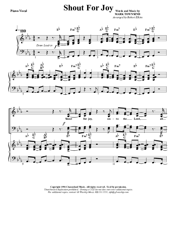 Shout For Joy Piano/Vocal (G3 Worship)