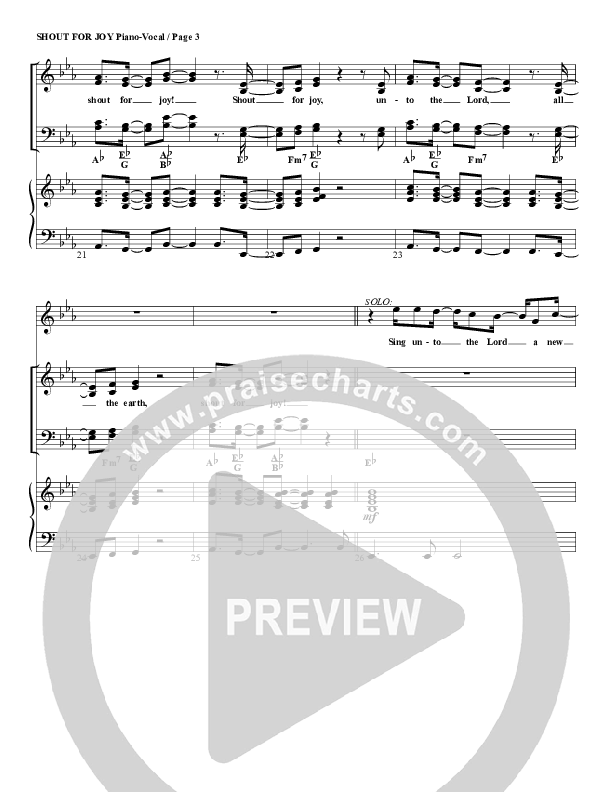 Shout For Joy Piano/Vocal (G3 Worship)