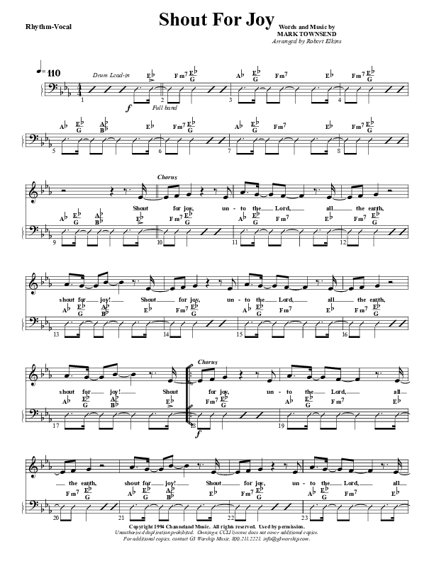 Shout For Joy Rhythm/Vocal (G3 Worship)