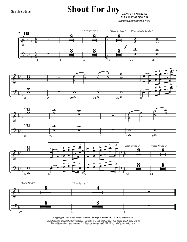Shout For Joy Synth Strings (G3 Worship)