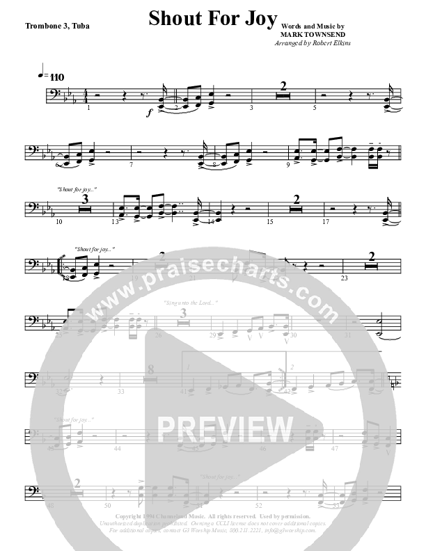 Shout For Joy Trombone 3/Tuba (G3 Worship)