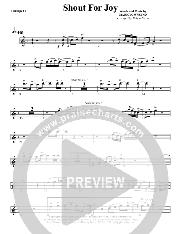 Shout For Joy Trumpet 1 (G3 Worship)