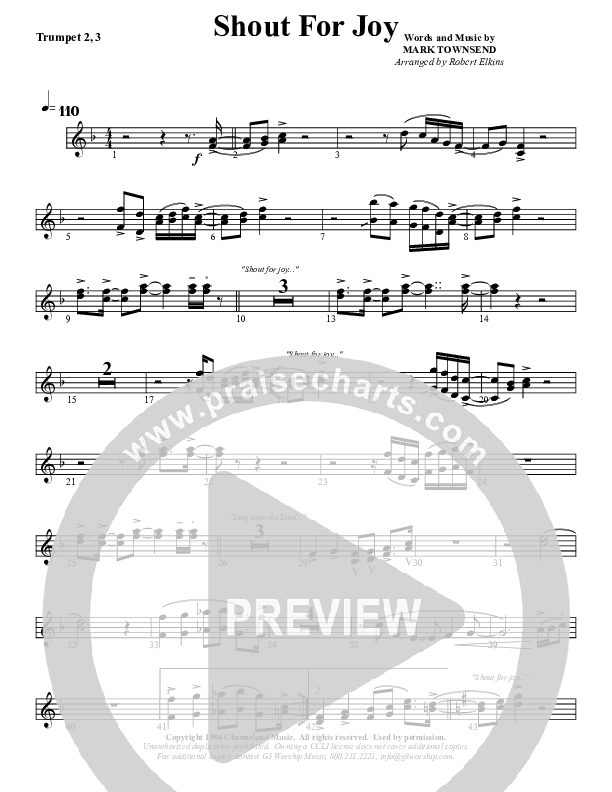 Shout For Joy Trumpet 2/3 (G3 Worship)