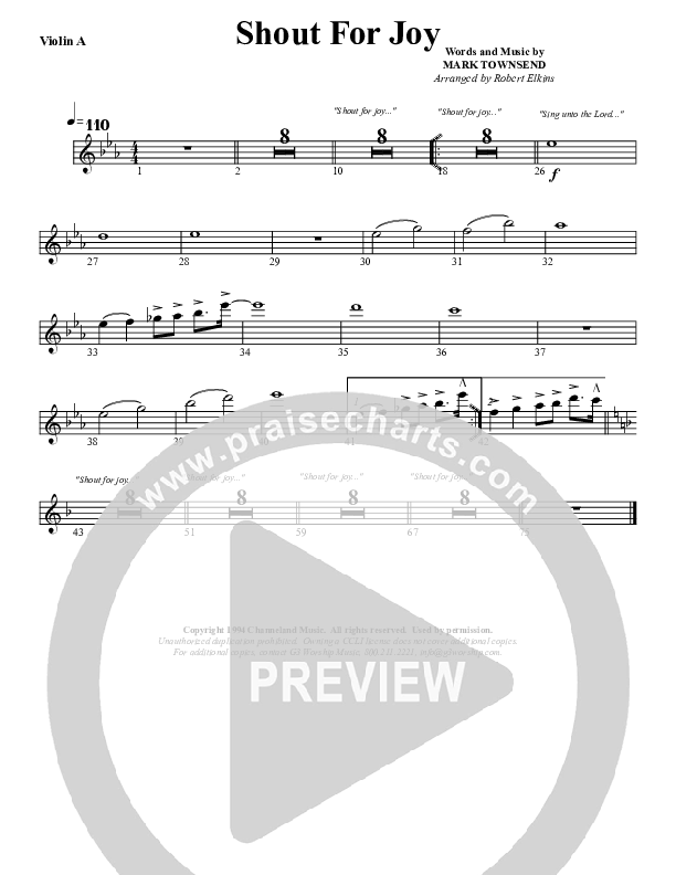 Shout For Joy Violin 1 (G3 Worship)