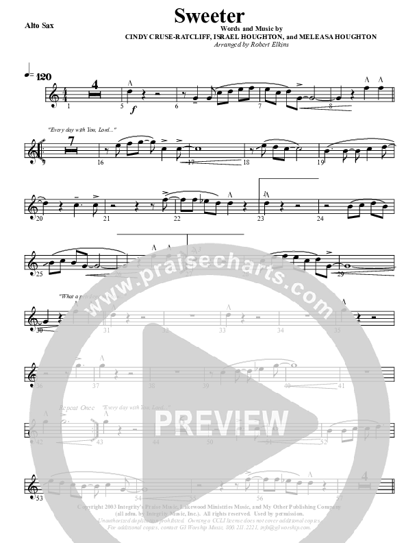 Sweeter Alto Sax (G3 Worship)