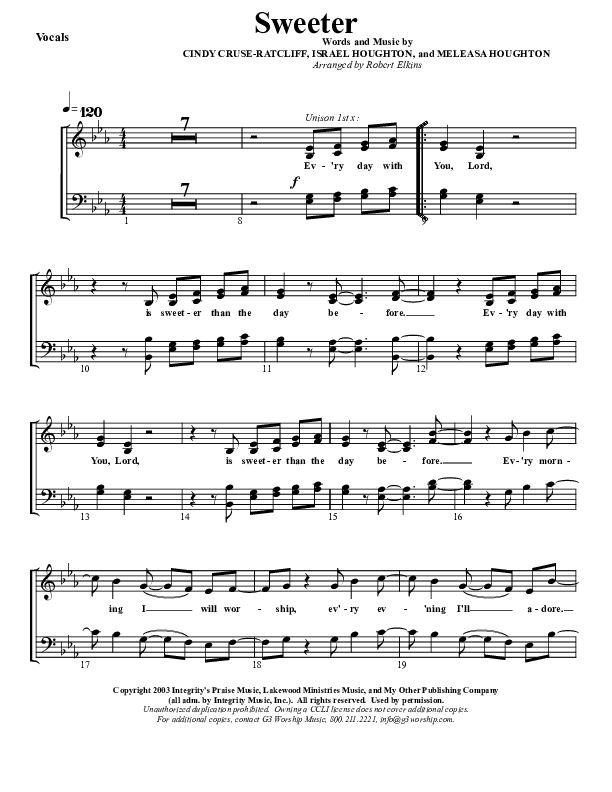 Sweeter Choir Vocals (SATB) (G3 Worship)
