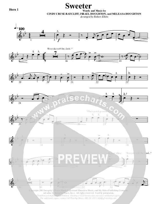 Sweeter French Horn 1 (G3 Worship)