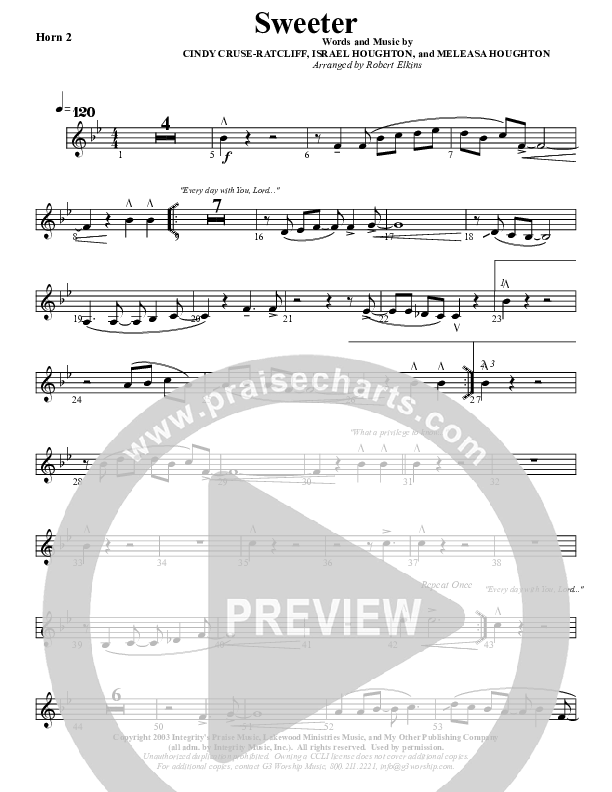 Sweeter French Horn 2 (G3 Worship)