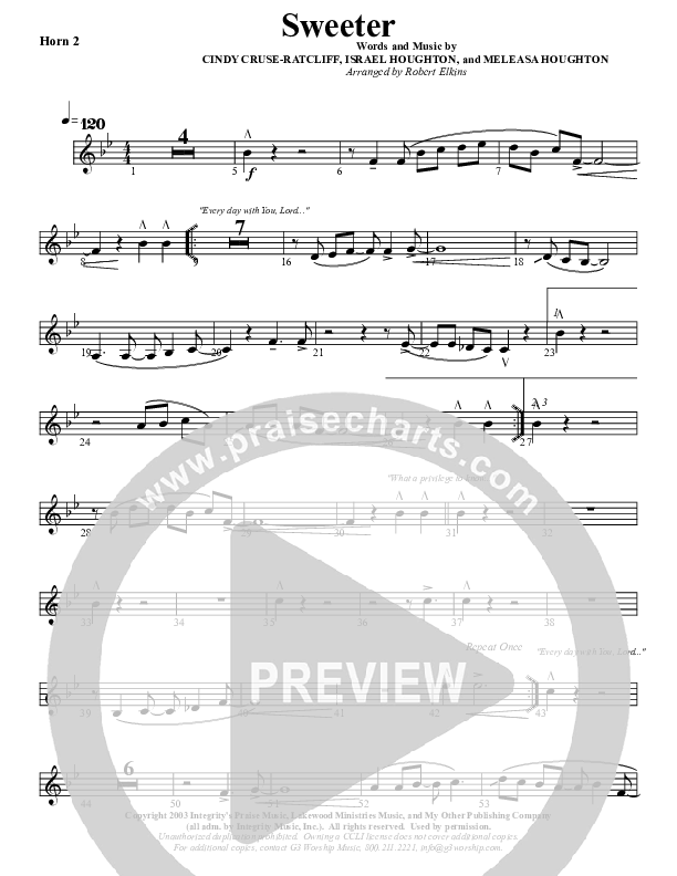 Sweeter French Horn 2 (G3 Worship)