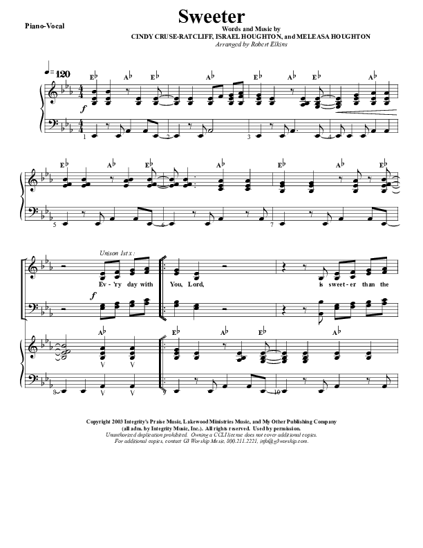 Sweeter Lead & Piano (G3 Worship)