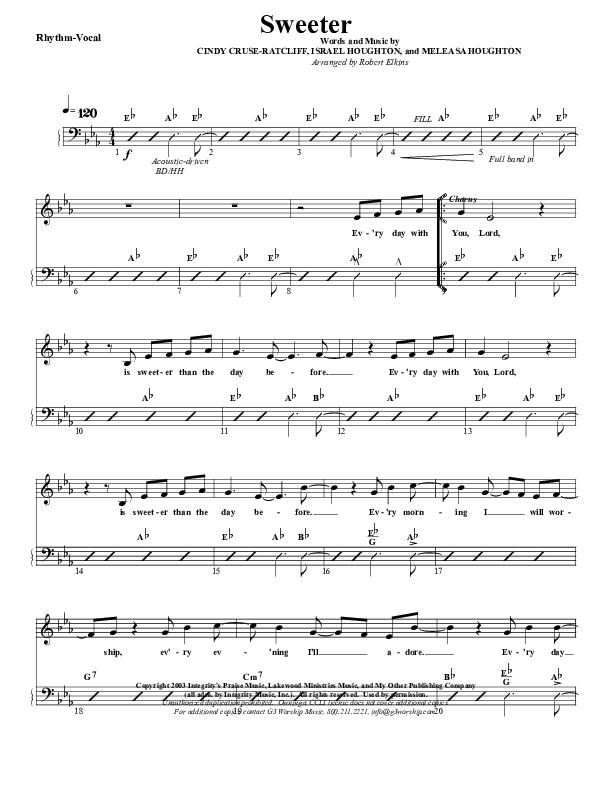Sweeter Rhythm/Vocal (G3 Worship)