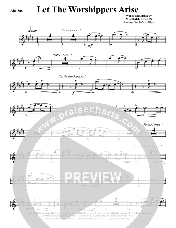 Let The Worshippers Arise Alto Sax (G3 Worship)