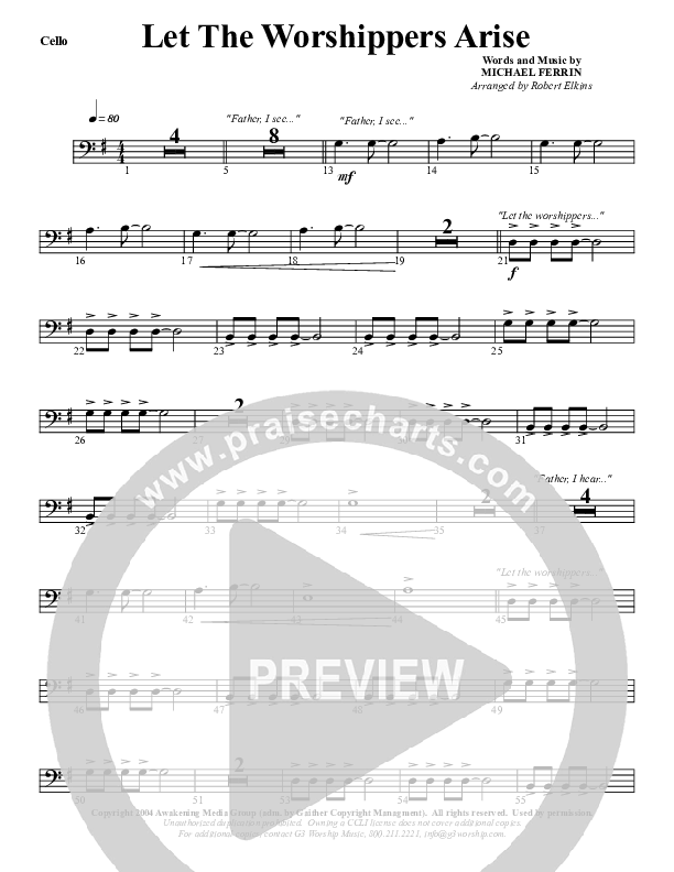 Let The Worshippers Arise Cello (G3 Worship)