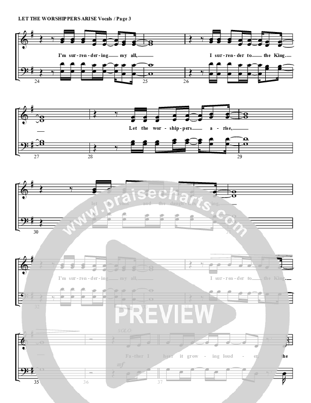 Let The Worshippers Arise Choir Sheet (G3 Worship)