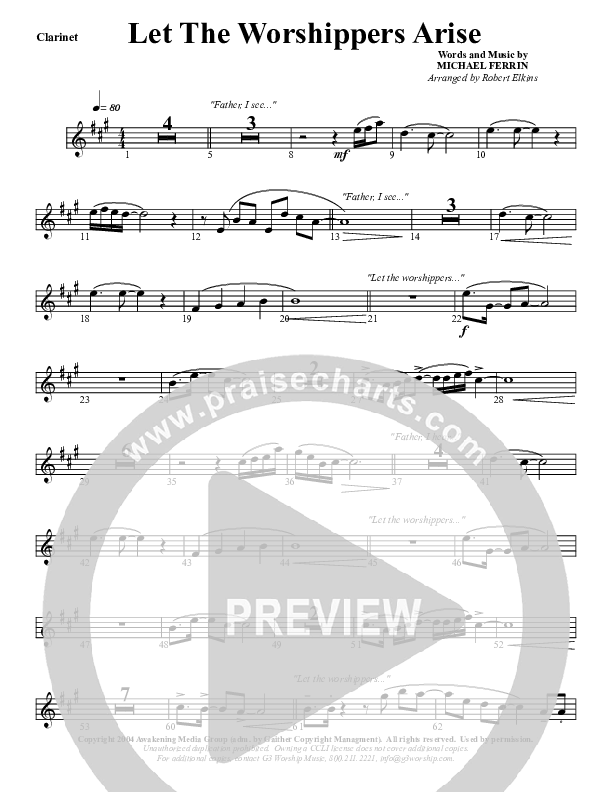 Let The Worshippers Arise Clarinet (G3 Worship)