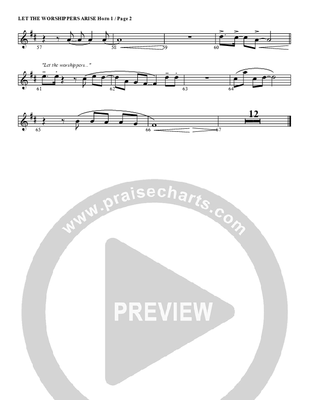 Let The Worshippers Arise French Horn 1 (G3 Worship)