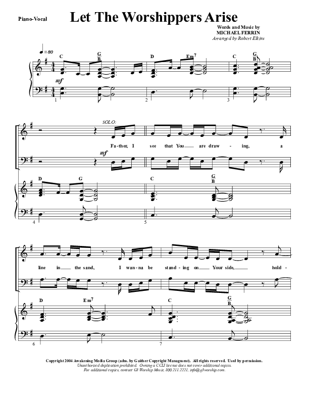 Let The Worshippers Arise Piano/Vocal & Lead (G3 Worship)