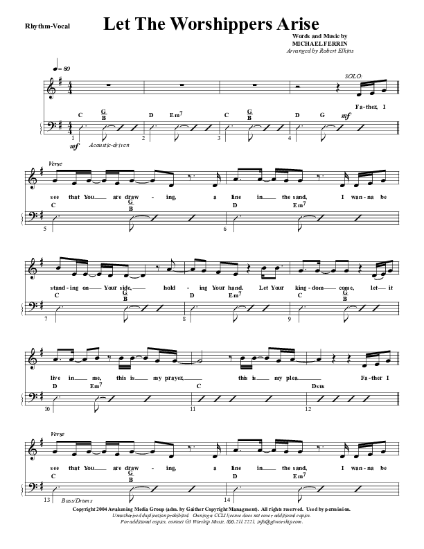 Let The Worshippers Arise Rhythm/Vocal (G3 Worship)