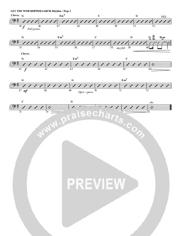 Let The Worshippers Arise Rhythm Chart (G3 Worship)