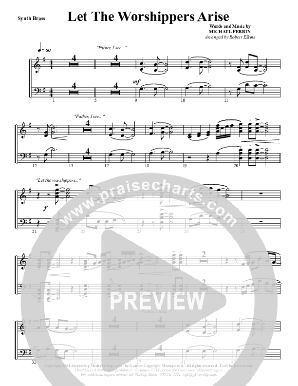 Let The Worshippers Arise Synth Brass (G3 Worship)