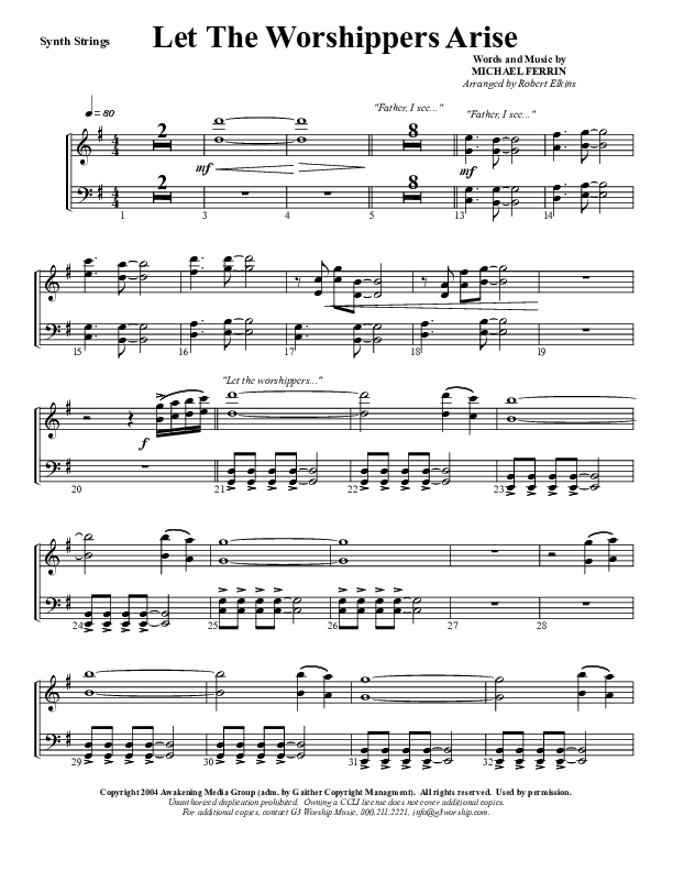 Let The Worshippers Arise Synth Strings (G3 Worship)