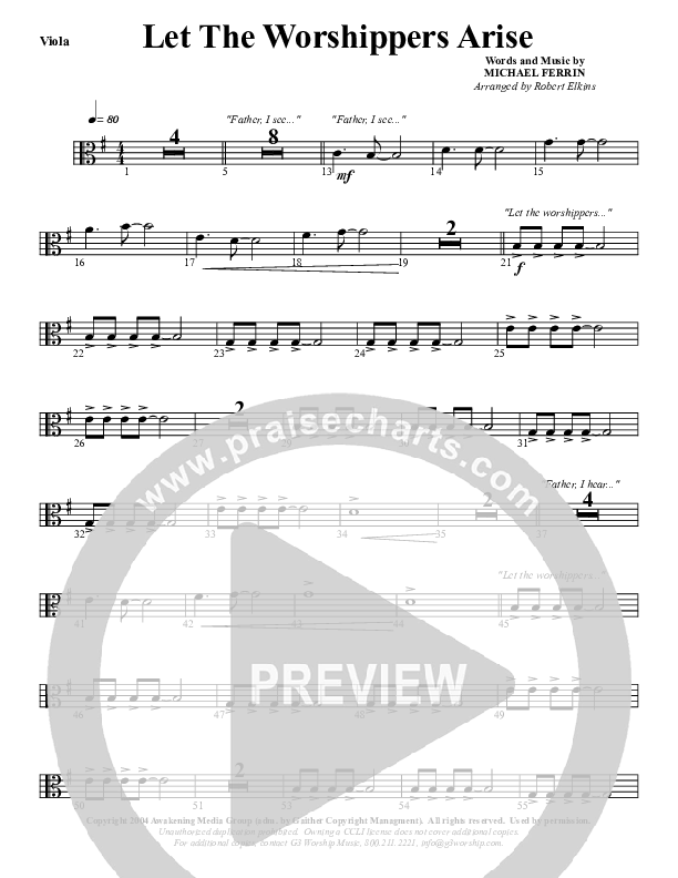 Let The Worshippers Arise Viola (G3 Worship)