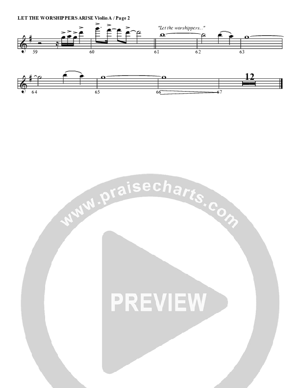 Let The Worshippers Arise Violin 1 (G3 Worship)