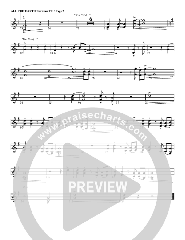 All The Earth Will Sing Your Praises Baritone TC (G3 Worship)