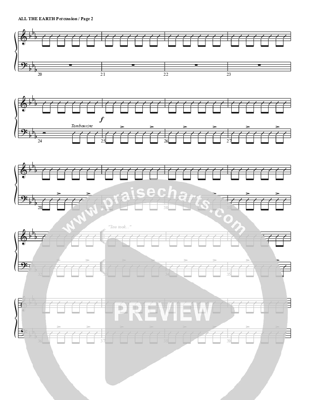 All The Earth Will Sing Your Praises Percussion (G3 Worship)