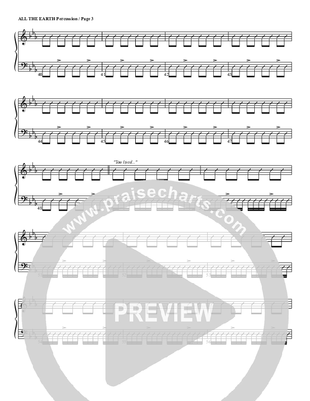 All The Earth Will Sing Your Praises Percussion (G3 Worship)