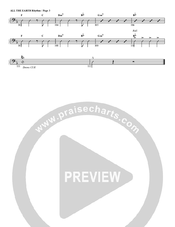 All The Earth Will Sing Your Praises Rhythm Chart (G3 Worship)