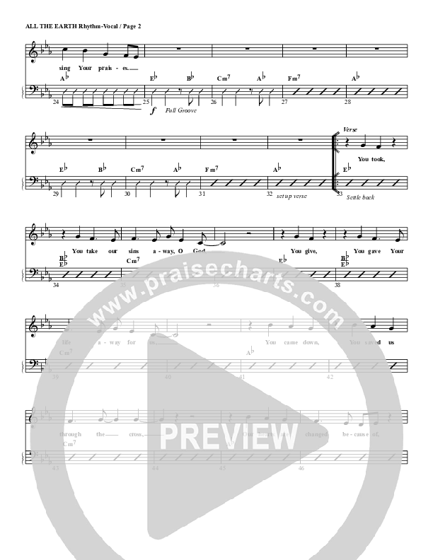 All The Earth Will Sing Your Praises Rhythm/Vocal (G3 Worship)
